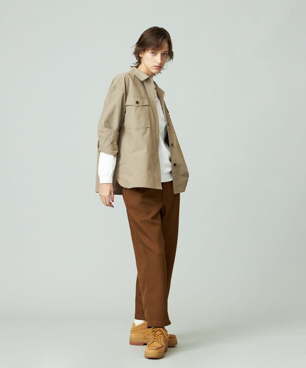 J.PRESS YORK STREET 【WOMEN】ミリタリーシャツジャケット ベージュ系