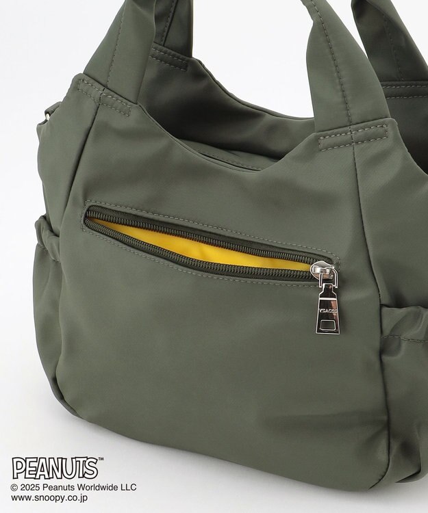Y'SACCS SNOOPYデザイン　ギャザー2wayミニトート カーキ