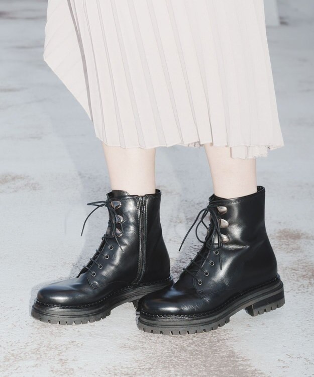 BONTRE 【LucaGrossi/ルカグロッシ】レースアップサイドジップショートブーツ ブラック