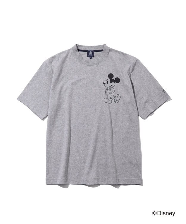 J.PRESS MEN 【DISNEY COLLECTION】【UNISEX】ワンポイント Tシャツ / ミッキ－マウス ライトグレー系