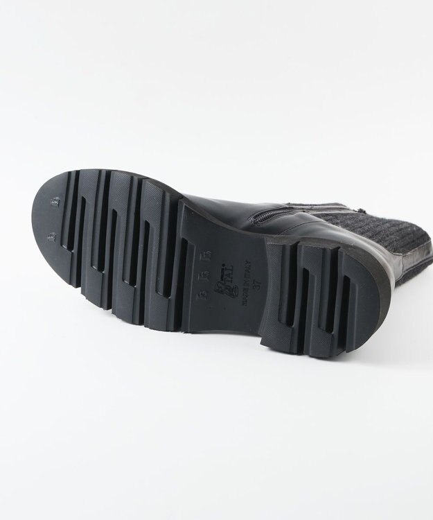 BONTRE 【イタリア製/本革】【LucaGrossi/ルカグロッシ】サイドニットショートブーツ/K148T-VA ブラック