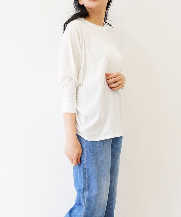 TOQUE 〈大草直子さんアドバイザー〉 【天然素材】タンギスコットン天竺ドルマンTシャツ オフ