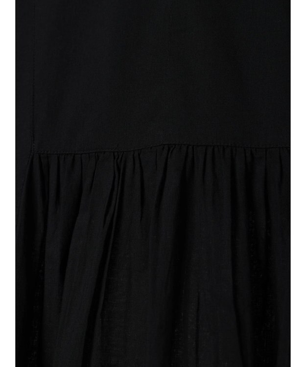 CRAFT STANDARD BOUTIQUE インド綿パフスリーブギャザーワンピース Black