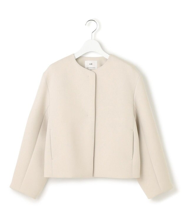 23区 【VERYコラボ】ストレッチトリプルクロス ノーカラージャケット ベージュ系