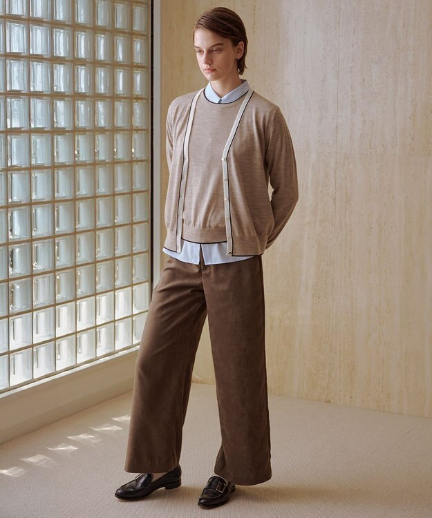 J.PRESS LADIES L マイクロライトスエード ワイド パンツ モカ系