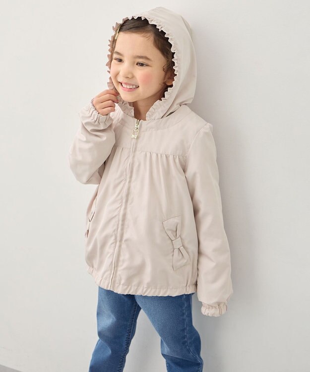 ANY KIDS 【フード取り外し/洗濯機可能】撥水加工リバーシブルゾン ミルクティー