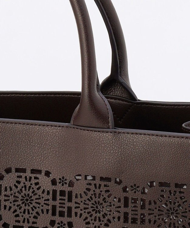 自由区 パンチングレース トート ダークブラウン