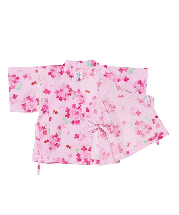 MIKI HOUSE HOT BISCUITS 【ミキハウス】【80-150cm】 アジサイ柄甚平スーツ パープル