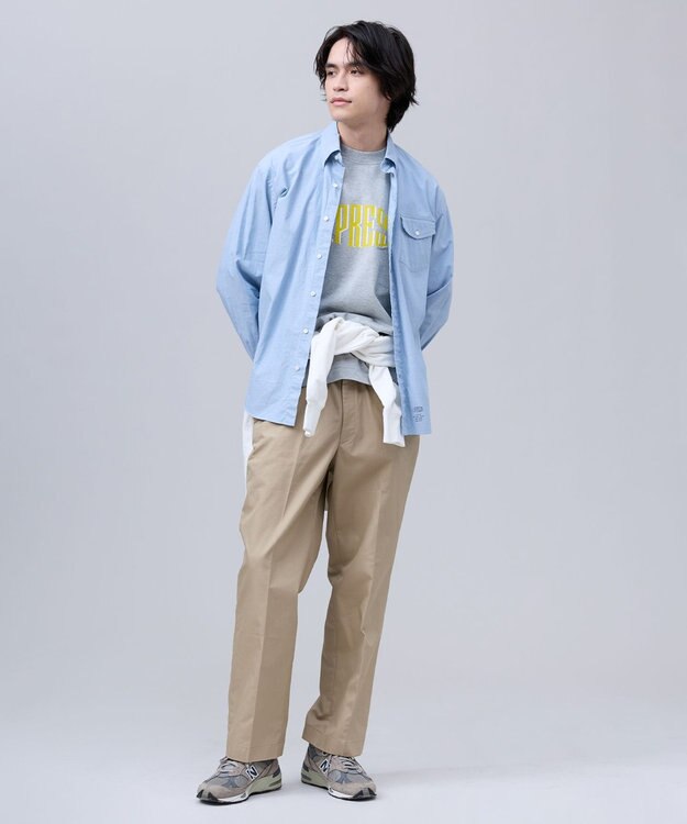 J.PRESS MEN 【J.PRESS ORIGINALS】【UNISEX】Cotton Jersey J.PRESS Logo T-Shirt ライトグレー系