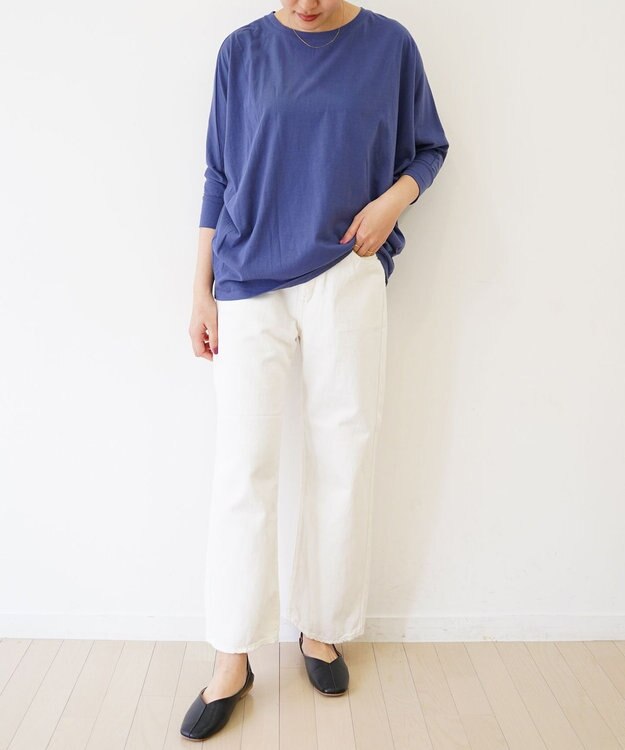 TOQUE 〈大草直子さんアドバイザー〉 【天然素材】タンギスコットン天竺ドルマンTシャツ ネイビー