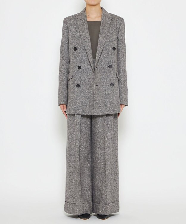 uncrave ネップツイード パンツ（uncrave WHITE） ネップブラック