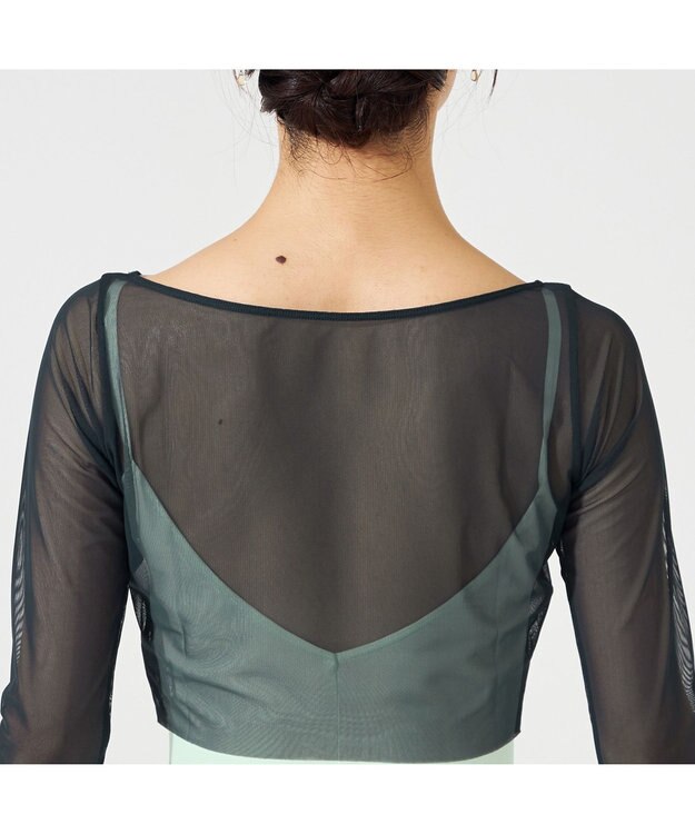 Chacott チュールショートトップ ボトルグリーン