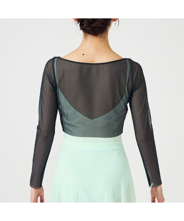 Chacott チュールショートトップ ボトルグリーン