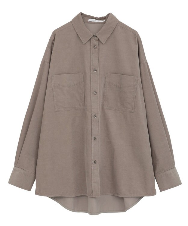 AMERICAN HOLIC Ｗポケットコーデュロイシャツ Gray Beige