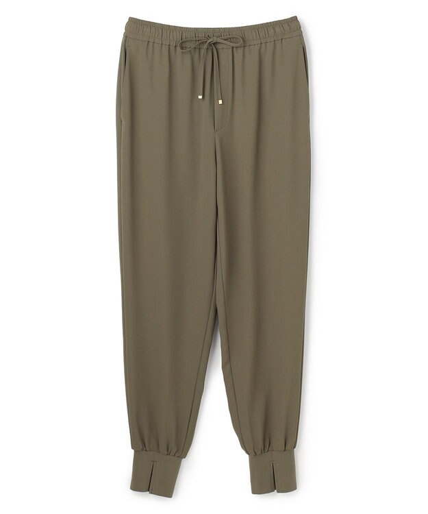 UNFILO L 【ウエストゴム】ライトジョーゼット ジョグパン カーキ