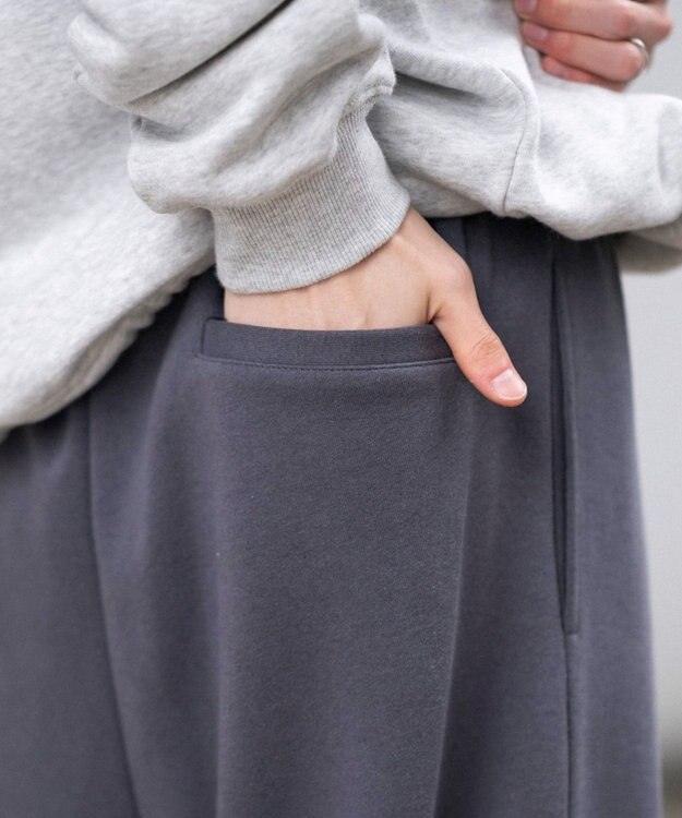 WEGO 【ユニセックス着用ITEM/MLサイズ展開/ウエストゴム】ボンディングスウェットパンツ ブラック中濃色