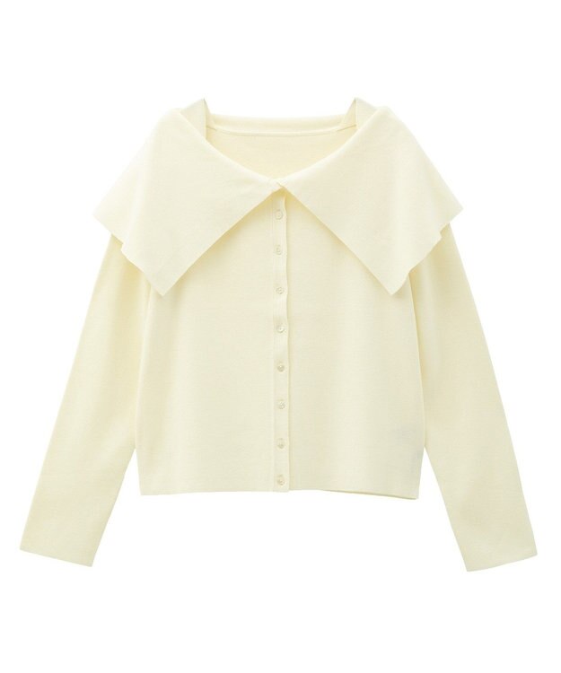 YECCA VECCA 2wayオフショルカラーカーディガン Off White