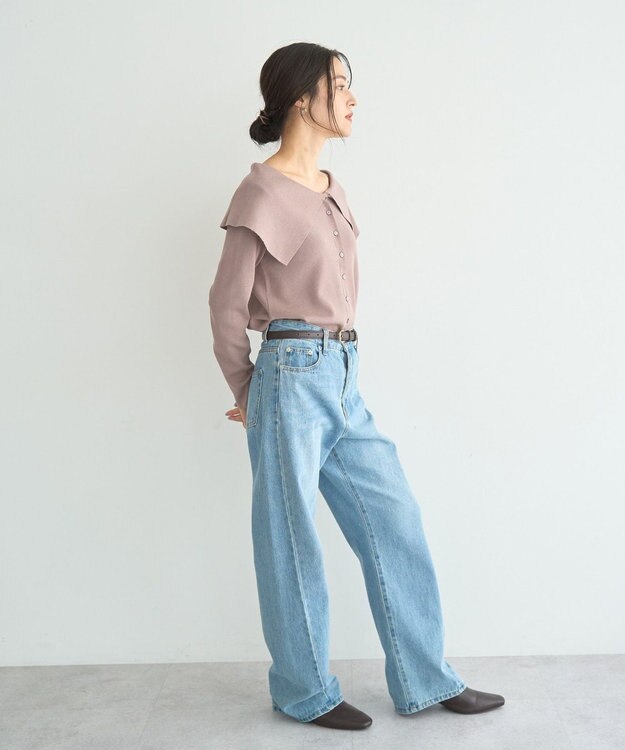 YECCA VECCA 2wayオフショルカラーカーディガン Beige