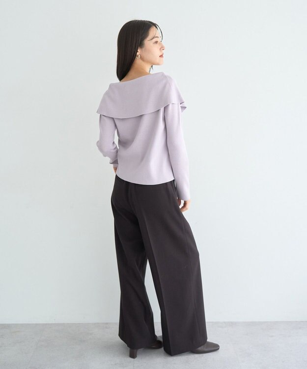 YECCA VECCA 2wayオフショルカラーカーディガン Lavender
