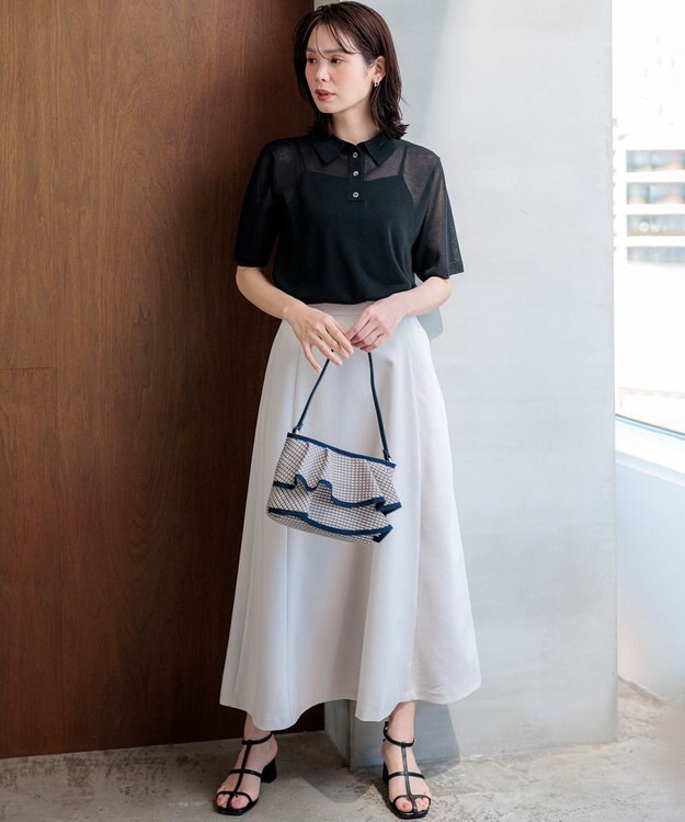 組曲 S 【先行予約】シアーポロ ニット ブラック系