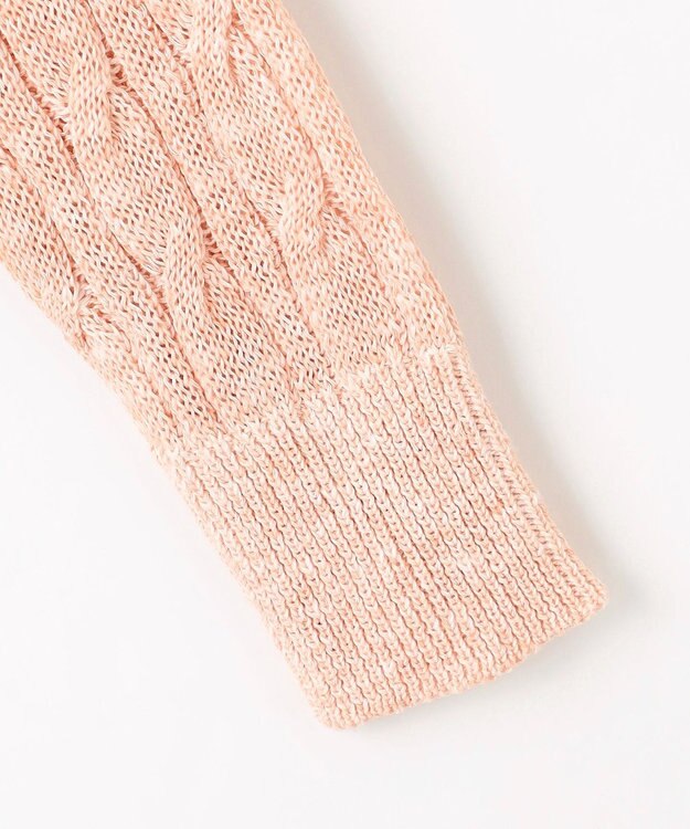 J.PRESS LADIES 【洗える】MIX COLOR SLUB ケーブル ニット ピンク系