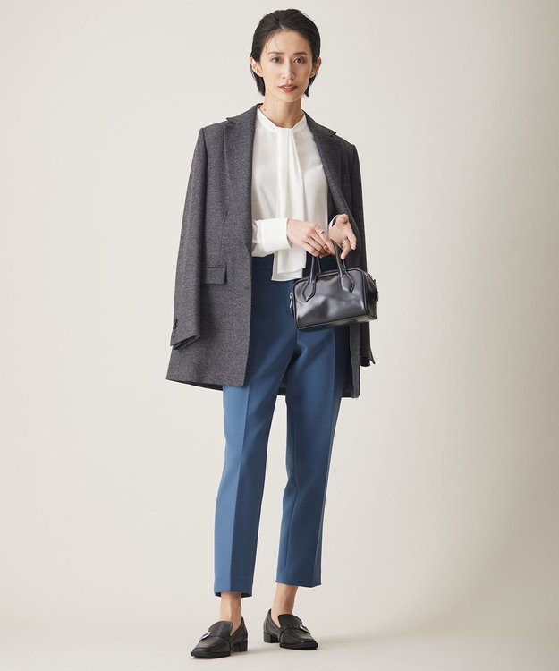 ICB 【WEB限定カラーあり・速乾・洗える】BackSatinAmunzen スカーフタイブラウス オフホワイト系