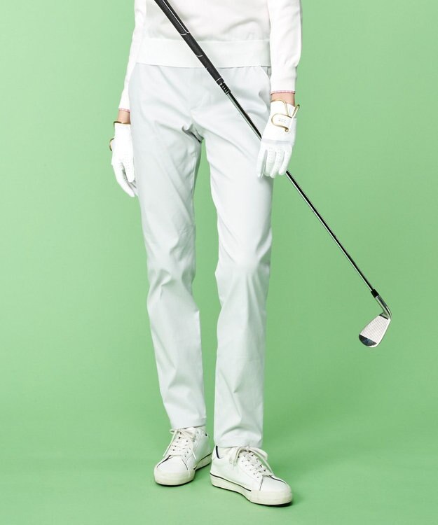 23区GOLF 長年愛される定番！【WOMEN】ハイパワーストレッチ ベーシックパンツ 挿し色で主役に ライトグレー系