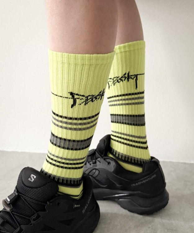 WEGO マルチボーダーソックス（R）　 ライム