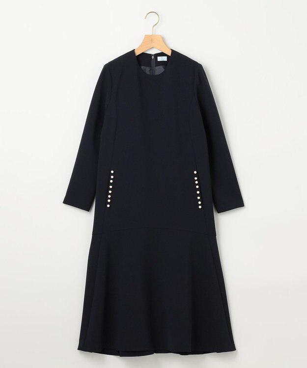 組曲 L 【WEB限定】コンフォータブルドレープ ワンピース ネイビー系