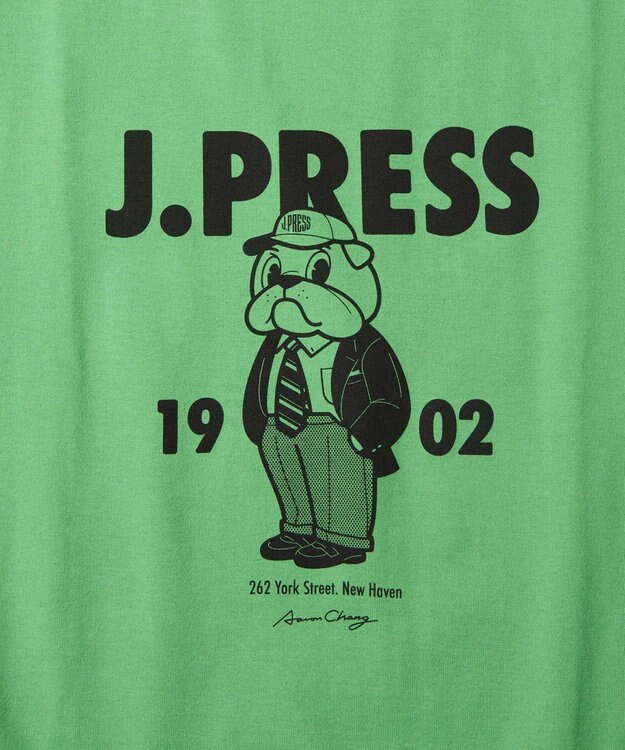 J.PRESS MEN 【AaronChang】【UNISEX】クルーネックTシャツ グリーン系