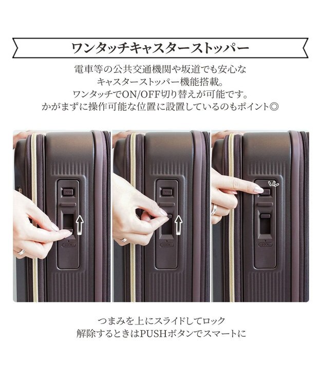 ACE BAGS & LUGGAGE Jewelna Rose エルダートローリー ボトルホルダー付 51~63L 05402 ジュエルナローズ cs ブラウン