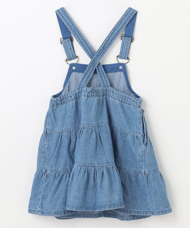 ANY KIDS ティアード デニムジャンパースカート ブルー
