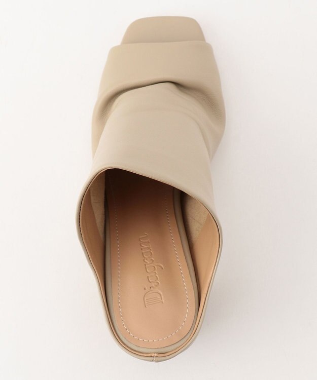 GRACE CONTINENTAL レザースタックヒールサンダル ベージュ