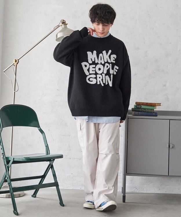 WEGO オーバーフィットジャガードプルオーバー 柄2