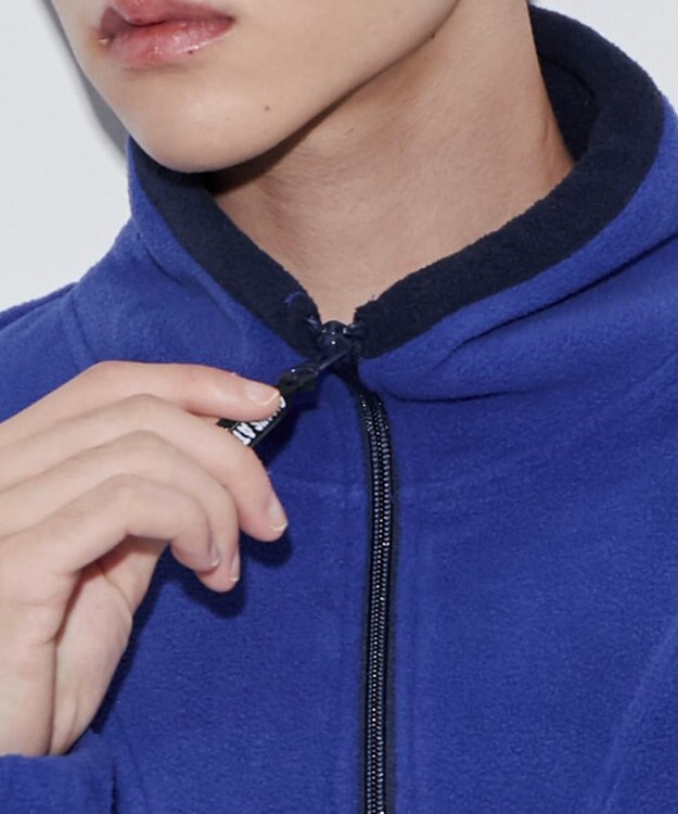 WEGO DISCUSフリースハーフジップPO ブルー