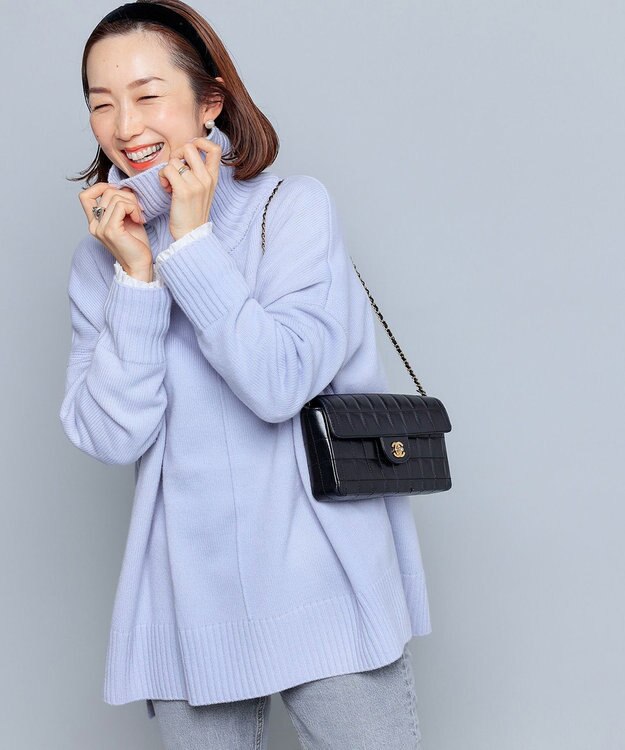 UNFILO 【洗える】マイニチカラー ニット スカイブルー系