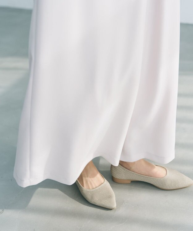 steppi フォルムフィット ポインテッド パンプス ベージュラメ