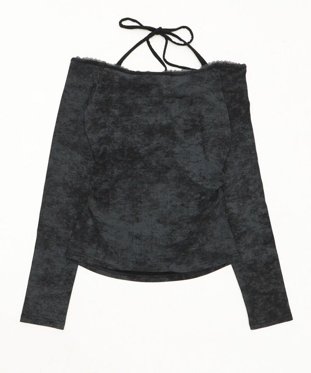 WEGO グラフィックオフショルレーストップ ブラック