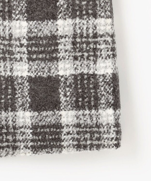 自由区 L BALLIループミルドチェック スカート グレー×オフ