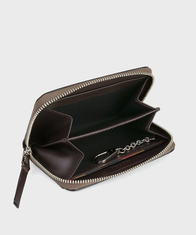 Paul Smith ブライトストライププラー SS24 カード＆コインケース サンドブラウン