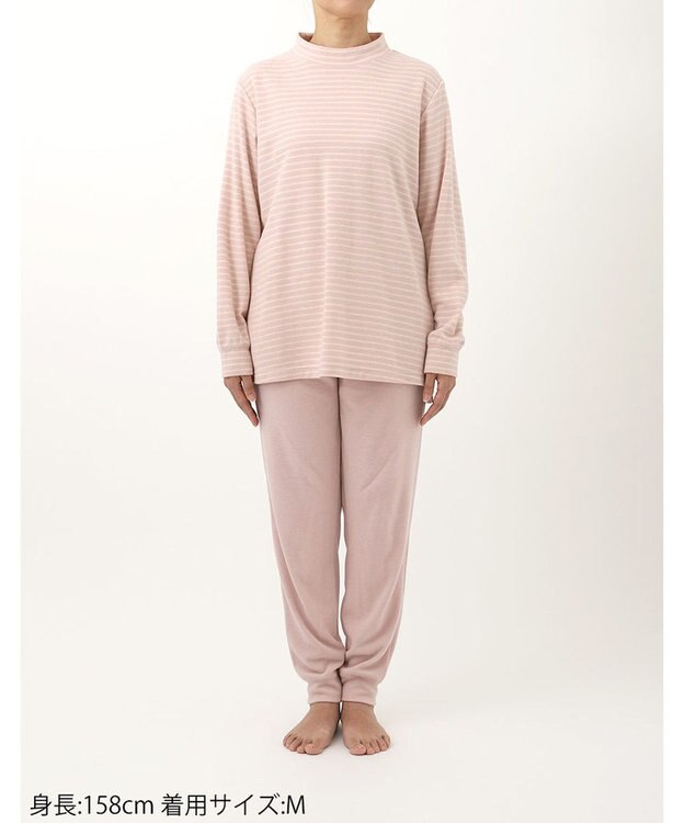 ワコール／睡眠科学 パジャマ 長袖 長ズボン ルームウェア 吸湿発熱性(本体) メンズパジャマあり(YGW464) 上下セット かぶりタイプ YDW463 睡眠科学／ワコール ピンク