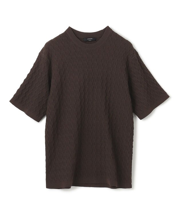 JOSEPH HOMME 【洗える】ドライコットンリンクス　半袖クルーネックニット ダークブラウン系