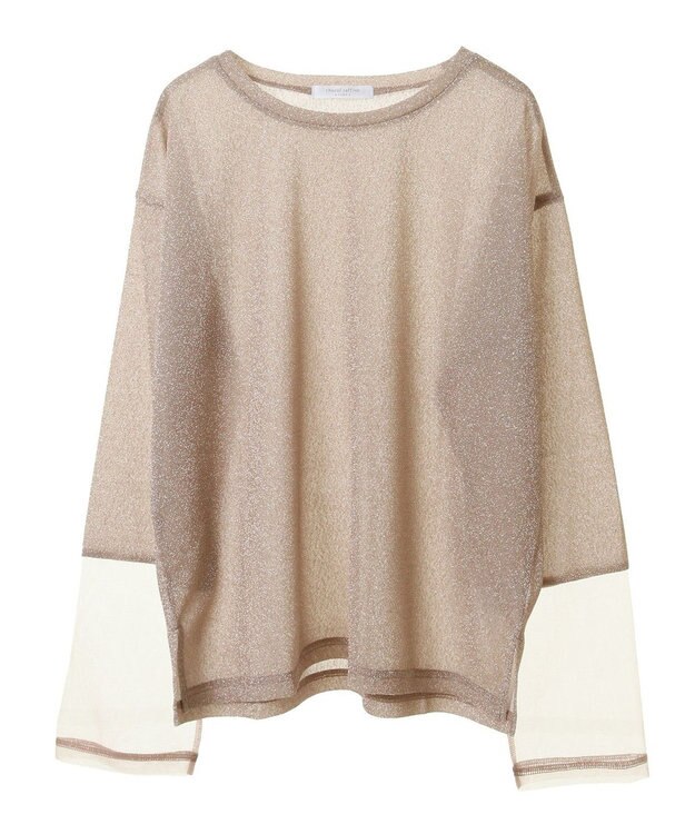 Green Parks 袖チュールドッキングラメプルオーバー Pink