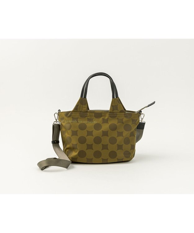 MIYABIYA La quoh with kirakaracho 南蛮七宝ベーシックプリント スモールトート 鶯(カーキ)