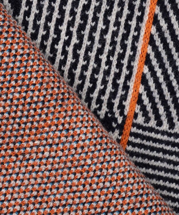 23区GOLF 【WOMEN】チェックジャガード クルーネック ニット ネイビー系3