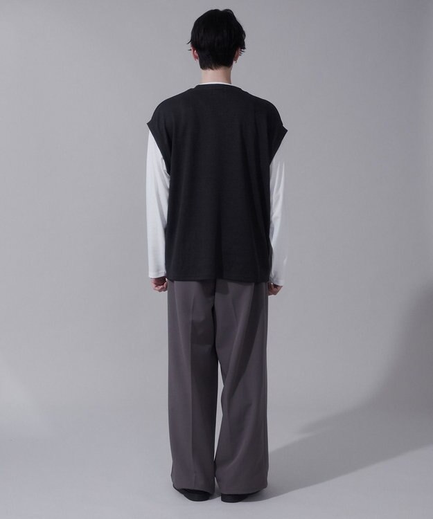 WEGO フェイクレイヤードベストT（LS） ブラック中濃色