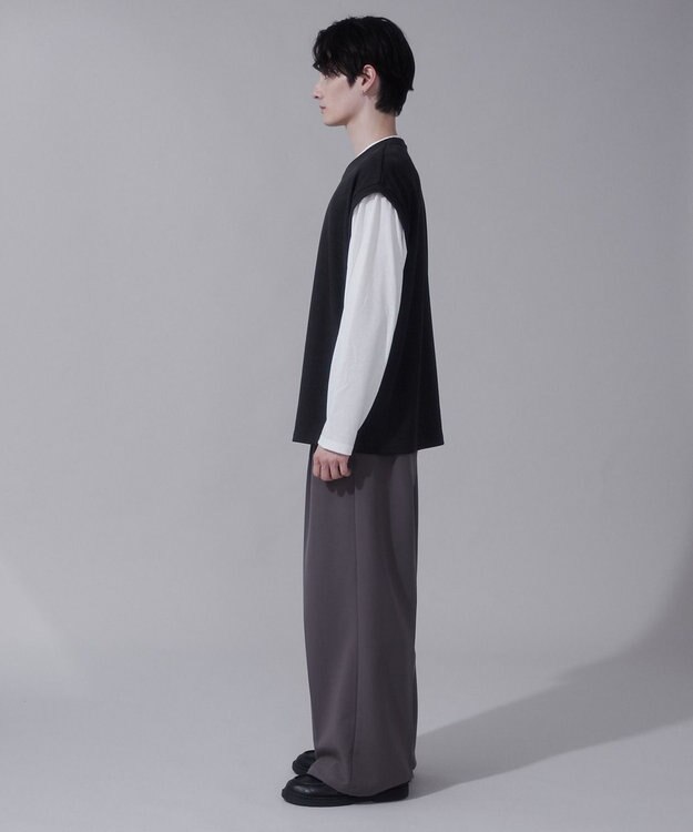 WEGO フェイクレイヤードベストT（LS） ブラック中濃色