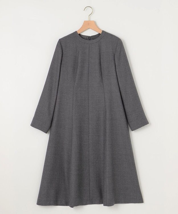 組曲 【WEB限定】ウールジョーゼット フレアワンピース グレー系