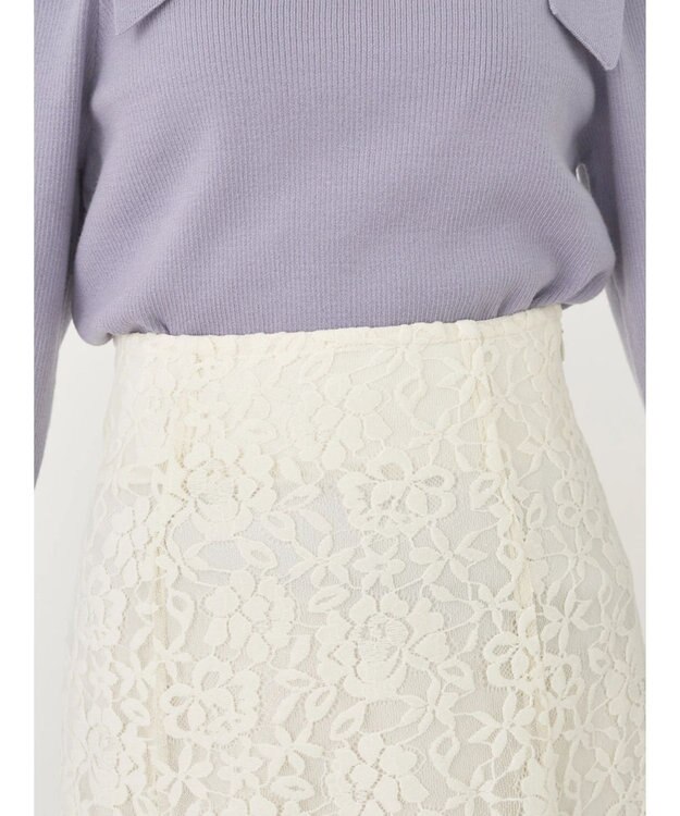 earth music&ecology モールレーススカート Ivory