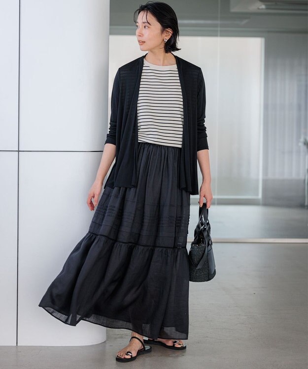 23区 【新色追加/UVケア/接触冷感】マルチ機能 シアー ショート カーディガン ブラック系